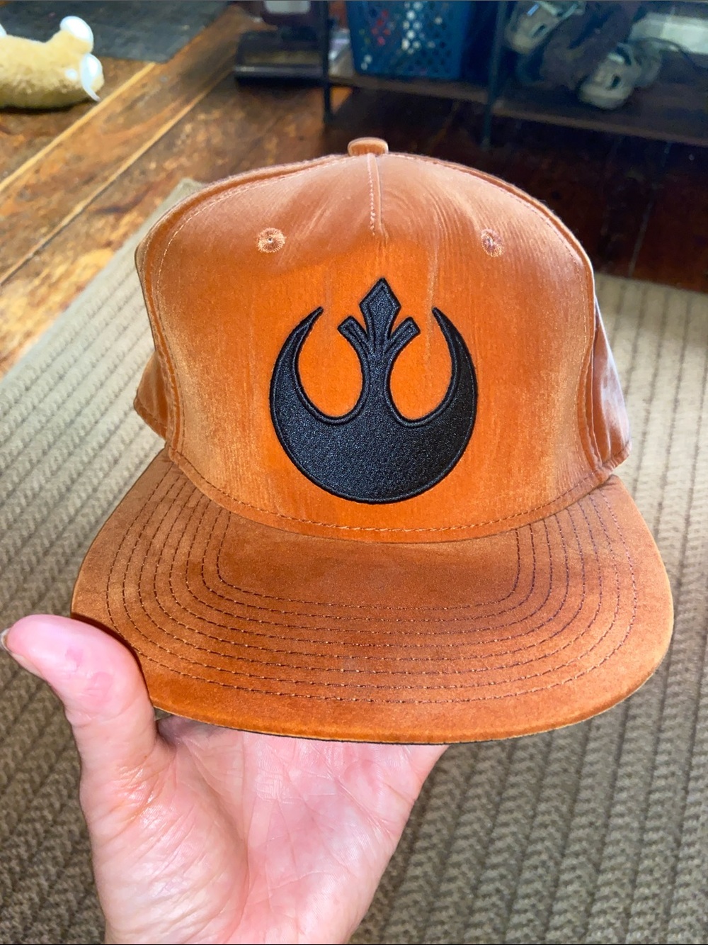Star Wars Orange Kids Hat with Black Rebel Emblem